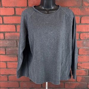 Bogari Women's 1X Grey‎ Long Sleeve Top – Minimalist, Y2K